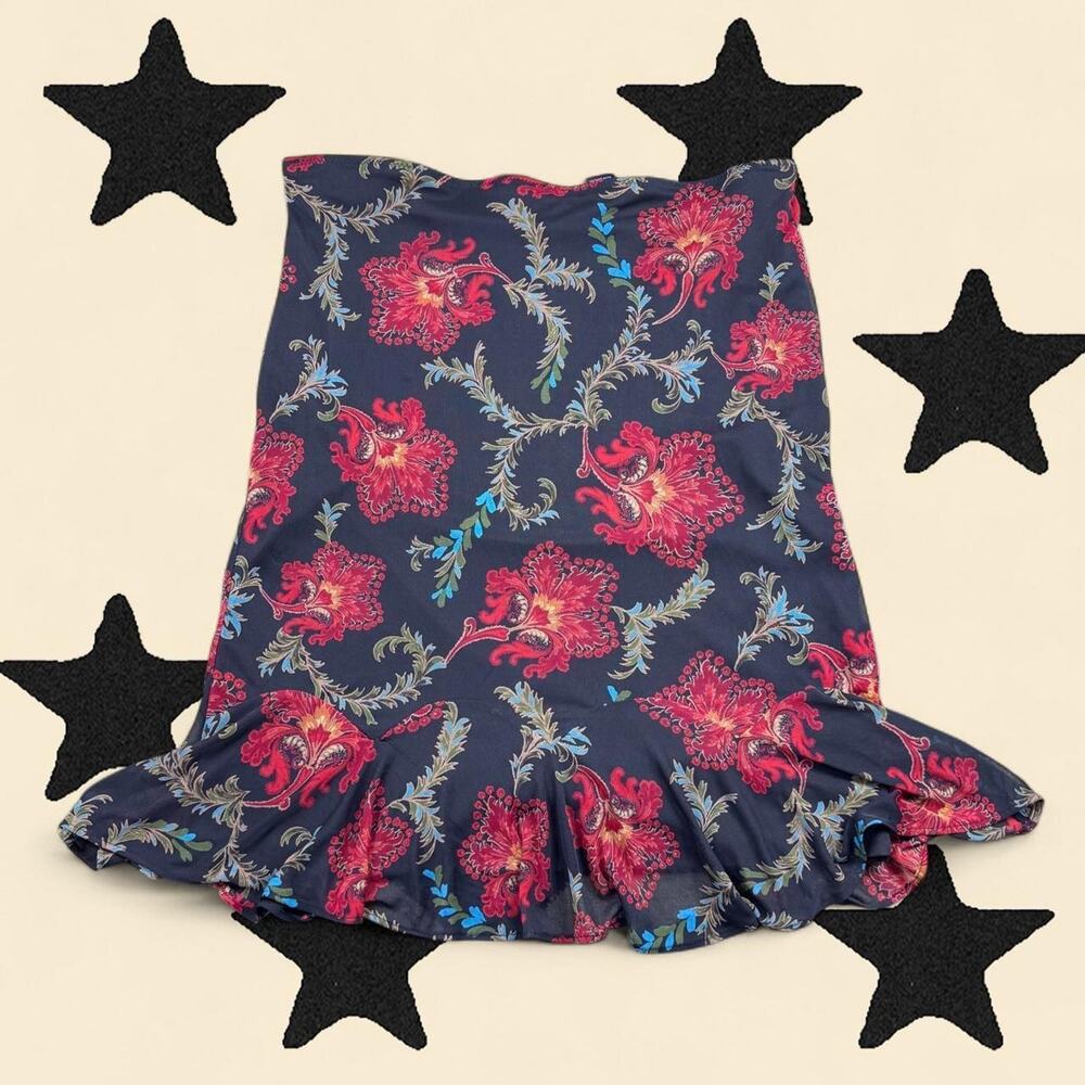 ★ Express red floral midi skirt ★